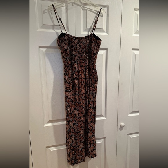 A.U.W. Black and Brown paisley pant jumpsuit - Picture 7 of 8